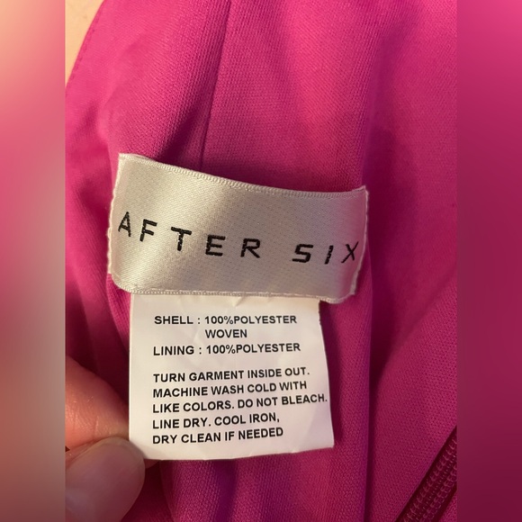 New After Six CUFFED OFF-THE-SHOULDER PLEATED FAUX WRAP MAXI DRESS THINK PINK 6R - Picture 4 of 6